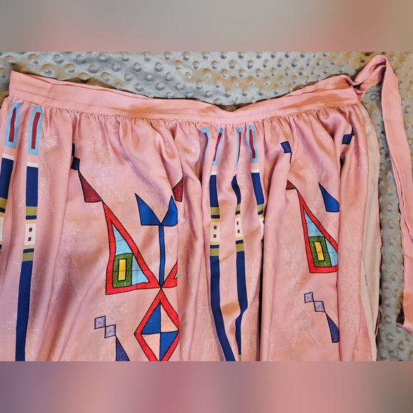 Lauren Good Day Native American Designer Pink Maxi Skirt Ribbon Southwest Tribal - Picture 5 of 11
